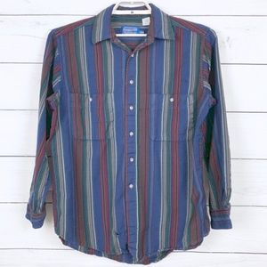 Pendleton Vintage Striped Button Down Shirt Wool